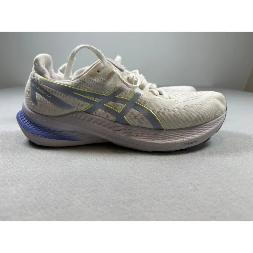 Asics GT-2000 12 Womens Running Shoes White Blue Lime 1012B506 Size 9